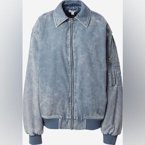 Top shop acid wash padded bomber jacket